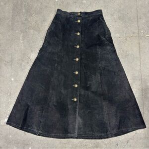 VTG Phoenix USA Frontier Collection Women’s S/M Maxi Black Leather Western Skirt